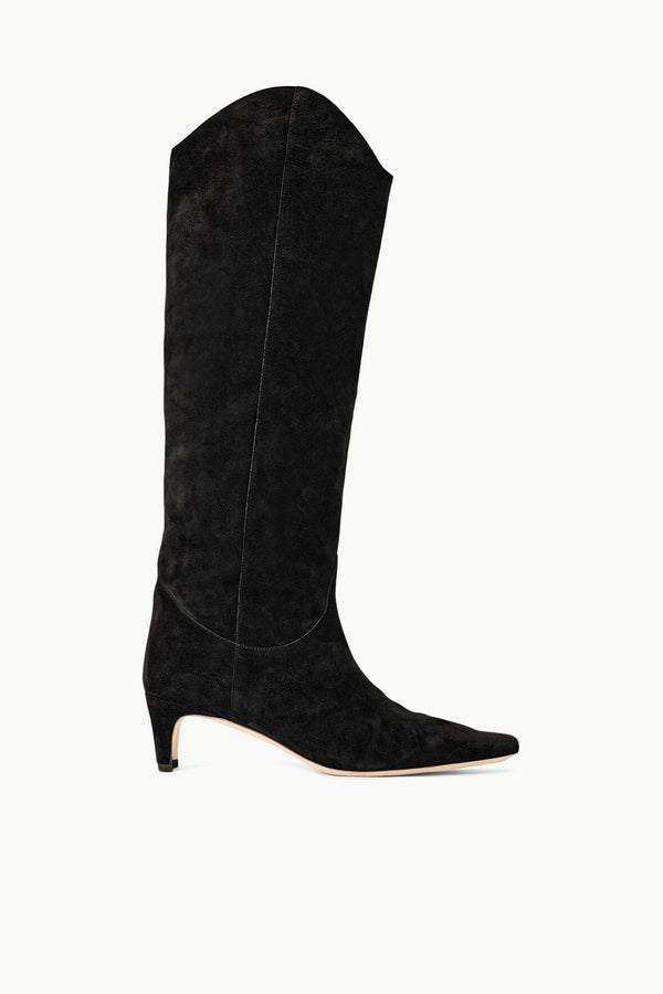 staud WESTERN WALLY BOOT BLACK SUEDE