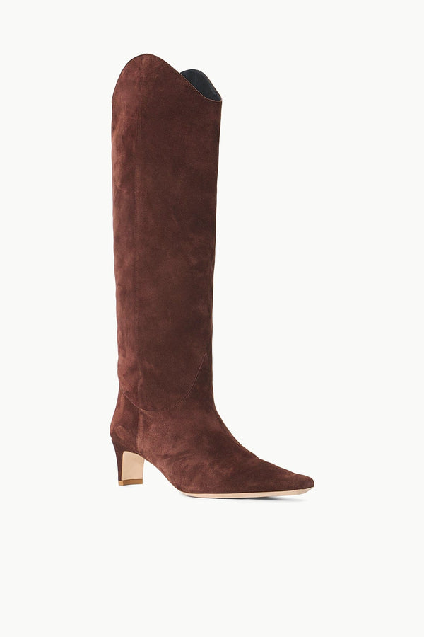 Staud WESTERN WALLY BOOT MAHOGANY SUEDE