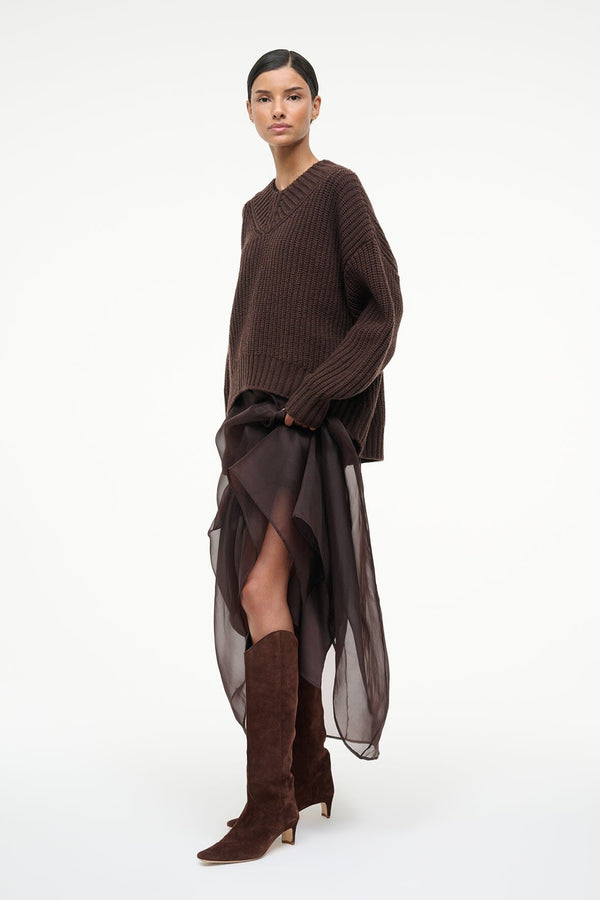 Staud WESTERN WALLY BOOT MAHOGANY SUEDE