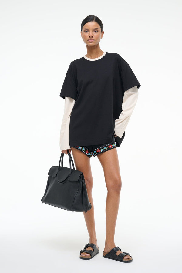 Staud WILLIAM TEE BLACK ECRU