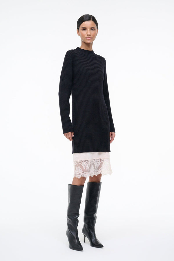 Staud WILLOW SWEATER DRESS BLACK