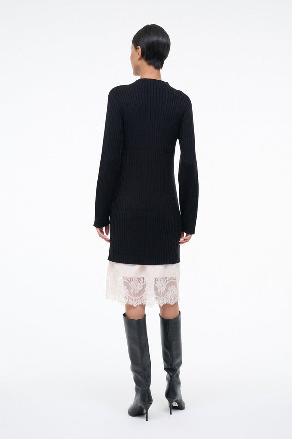 Staud WILLOW SWEATER DRESS BLACK