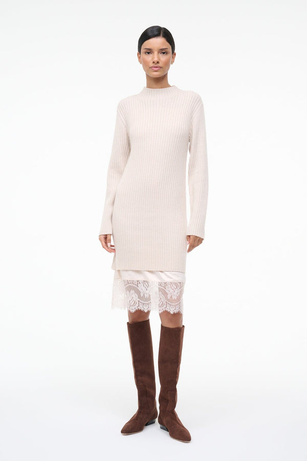 staud WILLOW SWEATER DRESS ECRU