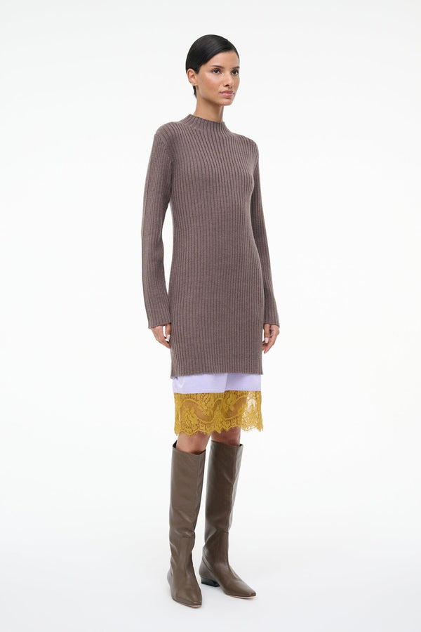 Staud WILLOW SWEATER DRESS TRUFFLE