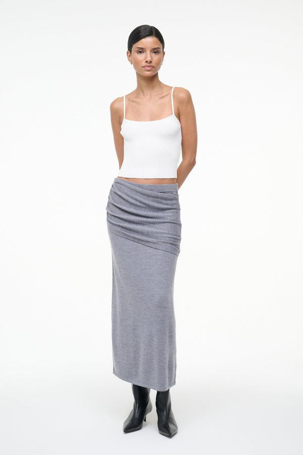 Staud WILMA SKIRT HEATHER GREY