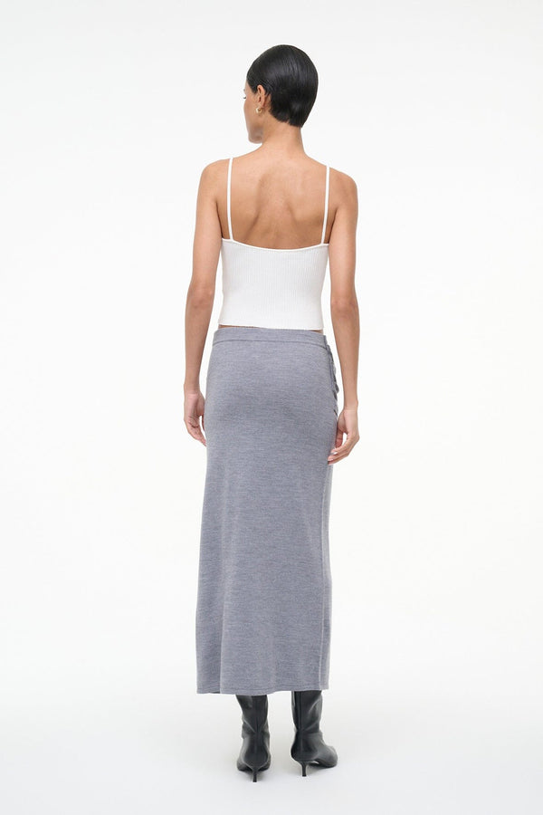 Staud WILMA SKIRT HEATHER GREY