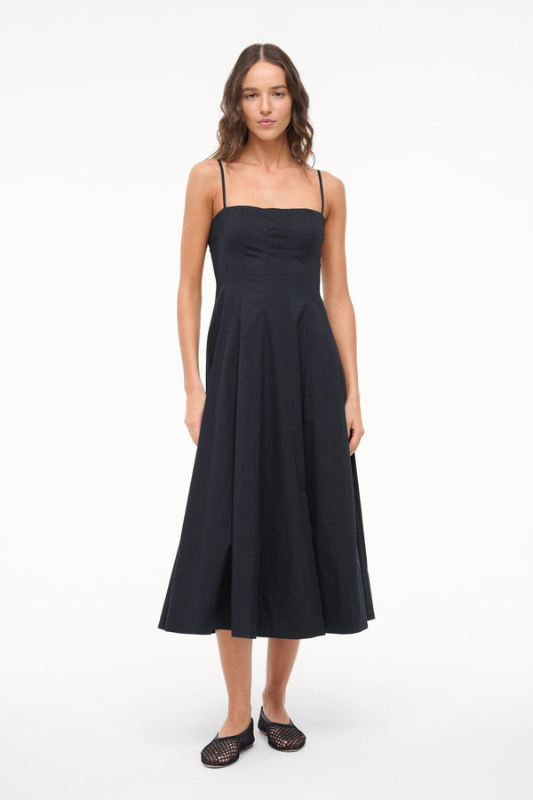 staud WYLIE DRESS BLACK