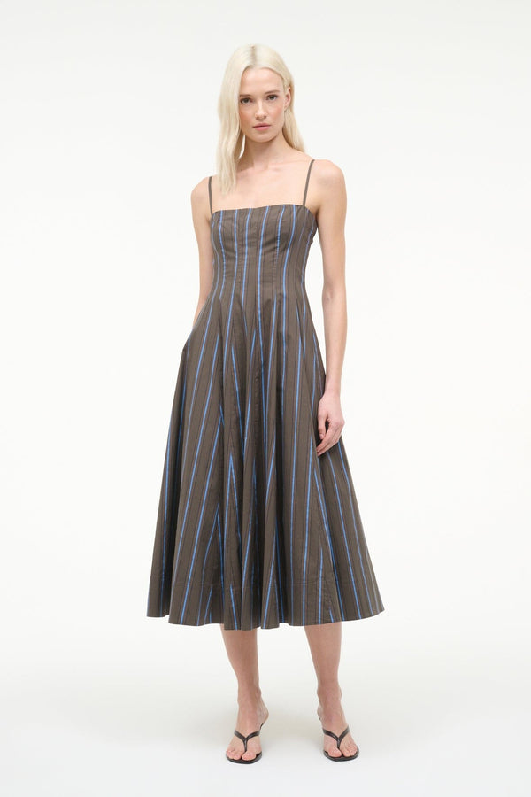 staud WYLIE DRESS HUNTINGTON STRIPE