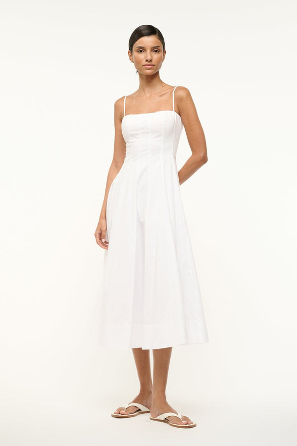 staud WYLIE DRESS WHITE