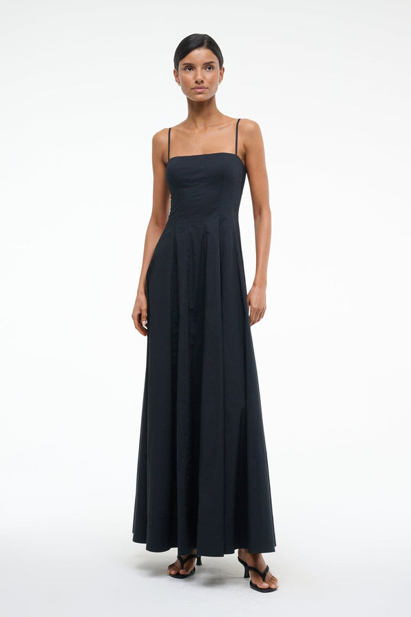 staud WYLIE MAXI DRESS BLACK