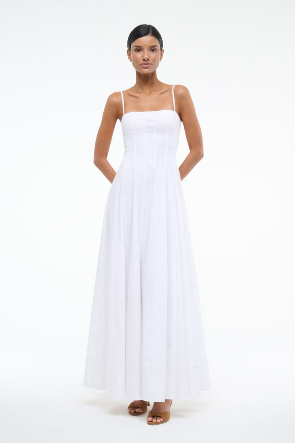staud WYLIE MAXI DRESS WHITE