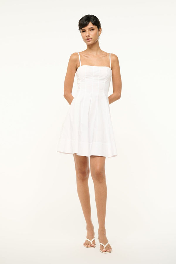 staud WYLIE MINI DRESS WHITE