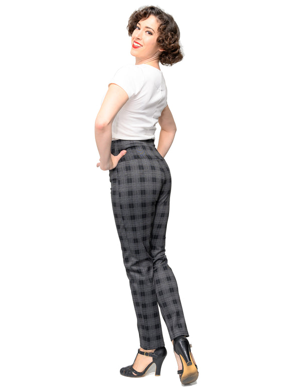 Steady Clothing Back In Plaid Audrey Leggings In Black