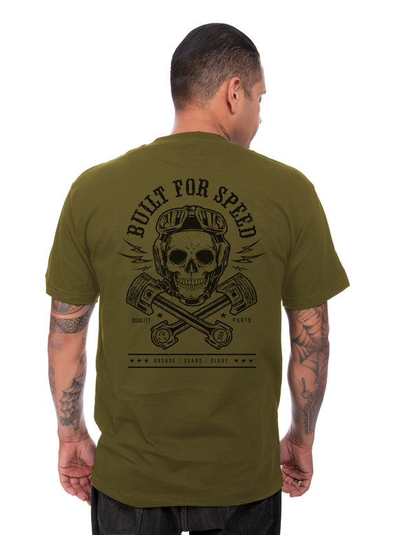 Steady Clothing Built For Speed Men's Tee In Military Green