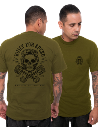 steady clothing Built for Speed Men's Tee in Military Green