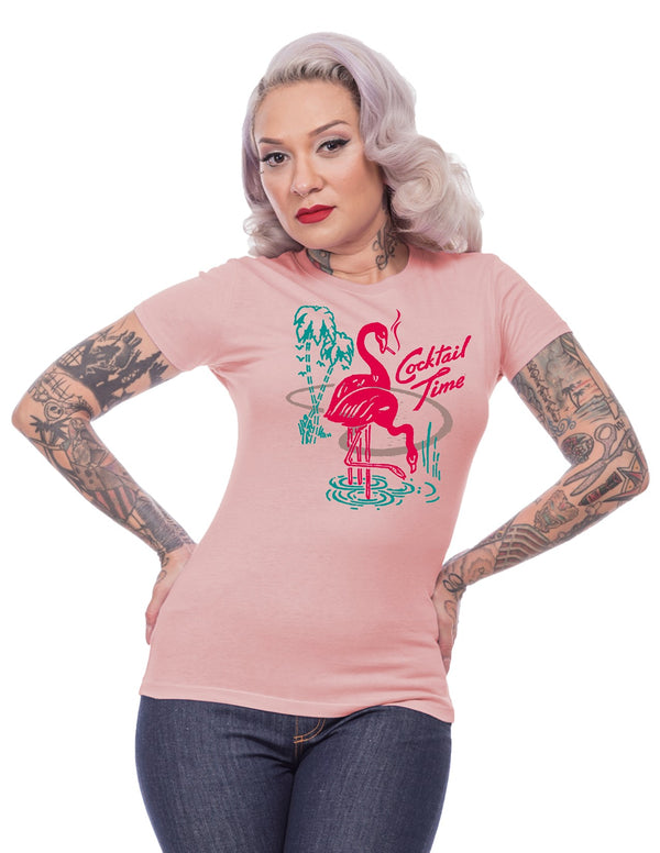 steady clothing Cocktail Time Women's Tee in Dusty Pink