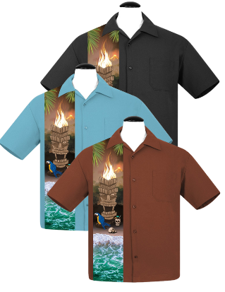 Steady Clothing Cursed Island Bowling Shirt In Aqua