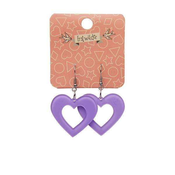 Steady Clothing Heart Bubble Resin Drop Earrings In Lavender