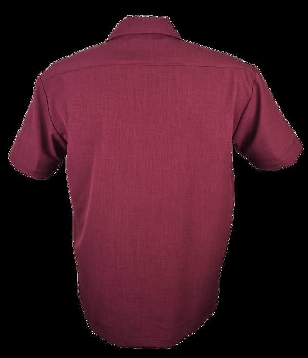 Steady Clothing Hot Rod Burst Bowling Shirt In Burgundy