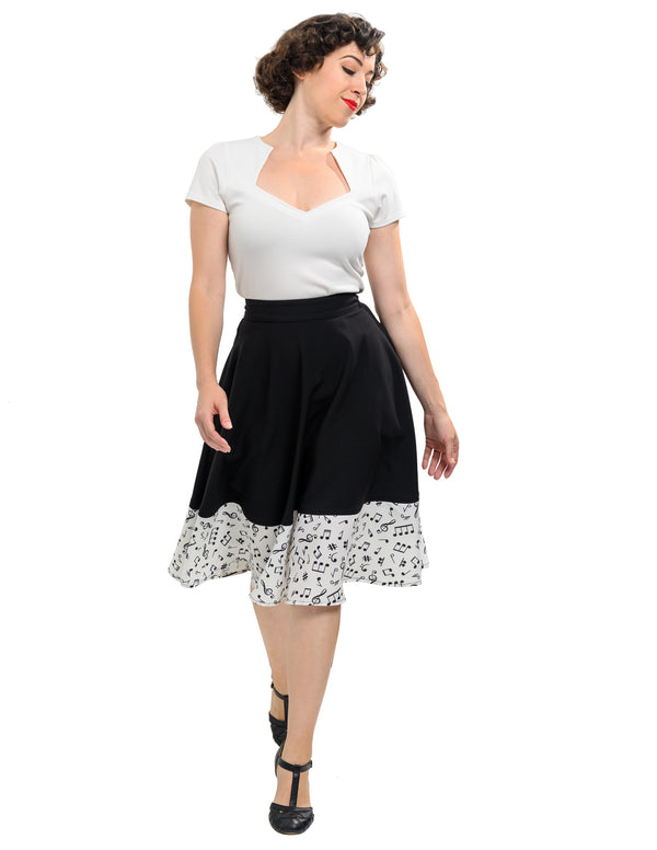 Steady Clothing Music Note Thrills Skirt With Pockets