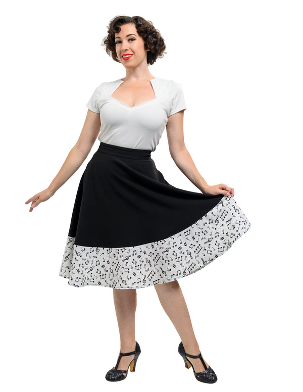 Steady Clothing Music Note Thrills Skirt With Pockets