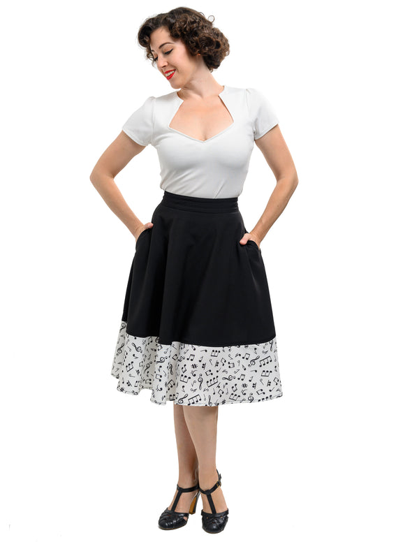 steady clothing Music Note Thrills Skirt with Pockets