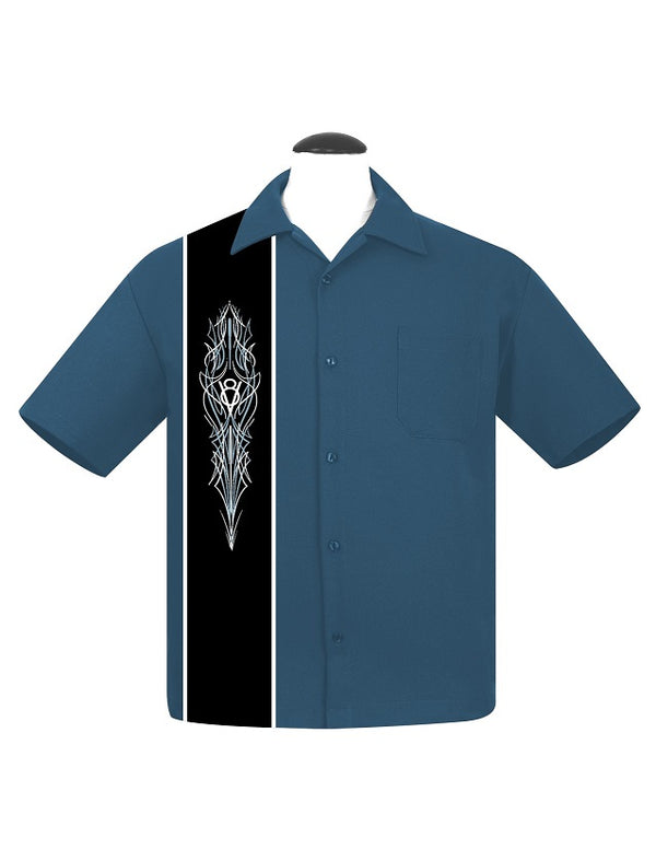 steady clothing Pinstripe V8 Racer Denim/Black/White