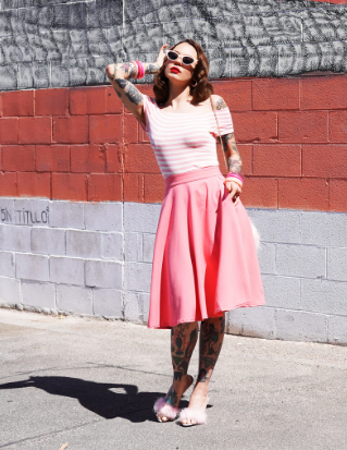 Steady Clothing Pocket High Waist Thrills Skirt In Blush
