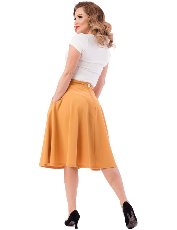Steady Clothing Pocket High Waist Thrills Skirt In Mustard