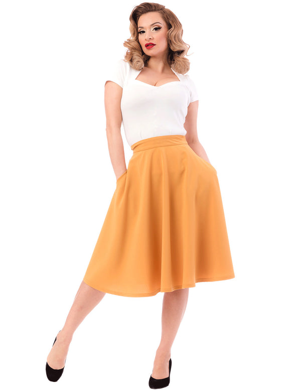 steady clothing Pocket High Waist Thrills Skirt in Mustard