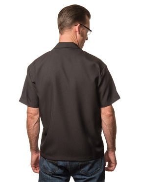 Steady Clothing Poplin Single Panel Bowling Shirt In Black/White