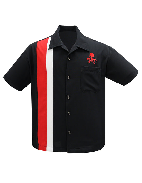 steady clothing Skull Piston Racer in Black/Red/White