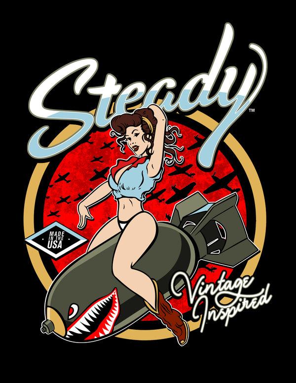 Steady Clothing Steady Bomber Girl Men's Tee In Black