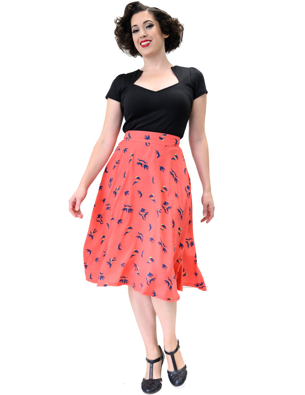 Steady Clothing Birdie Thrills Skirt In Coral