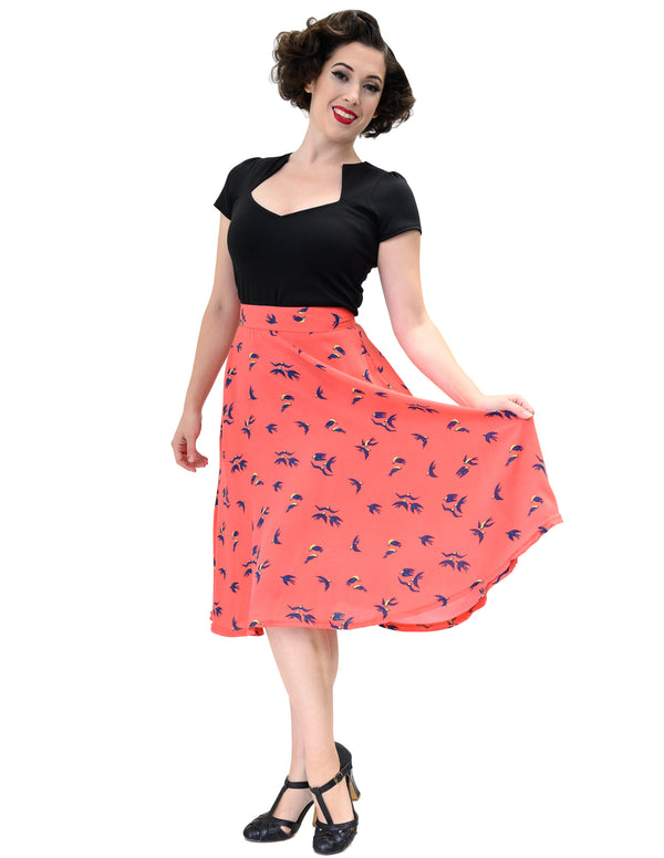 Steady Clothing Birdie Thrills Skirt In Coral