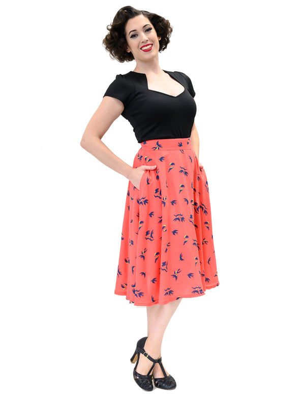 Steady Clothing Birdie Thrills Skirt In Coral