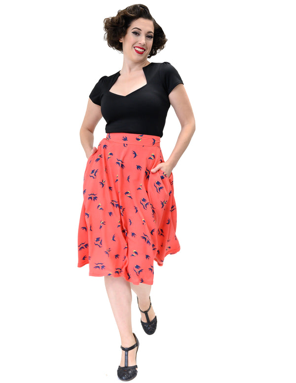 steady clothing Birdie Thrills Skirt in Coral