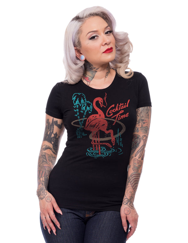 steady clothing Cocktail Time Women's Tee in Black
