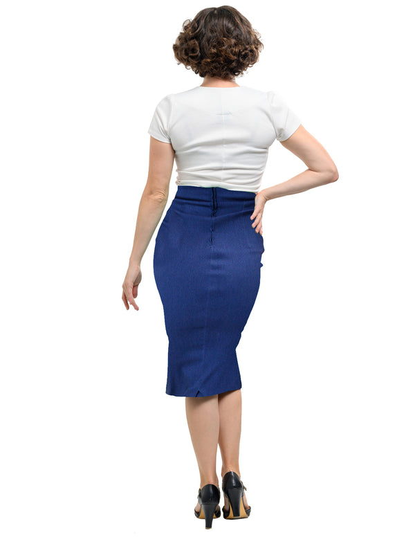 Steady Clothing Cora Pencil Skirt In Denim
