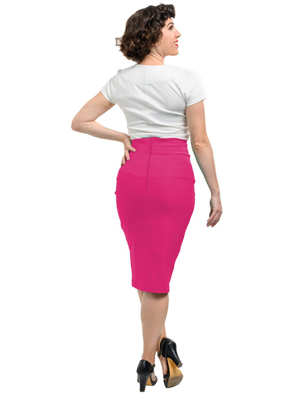 Steady Clothing Cora Pencil Skirt In Fuchsia