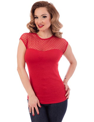 steady clothing Hearts Only Top in Red