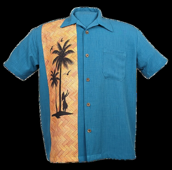 Steady Clothing Hula Palm Bowling Shirt In Pacific
