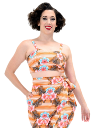 steady clothing Orange Tropical Top