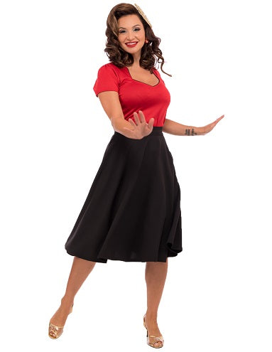 Steady Clothing Piped Sophia Top In Red