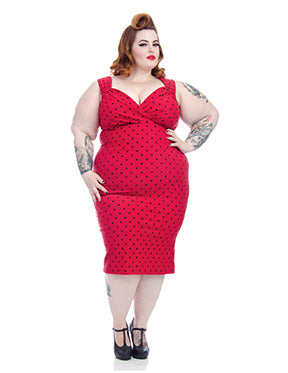 Steady Clothing Polka Dot Diva Dress In Red