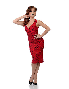 Steady Clothing Polka Dot Diva Dress In Red