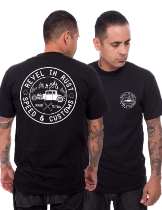 steady clothing Revel in Rust Men's Tee in Black