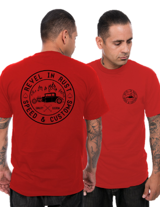 steady clothing Revel in Rust Men's Tee in Red