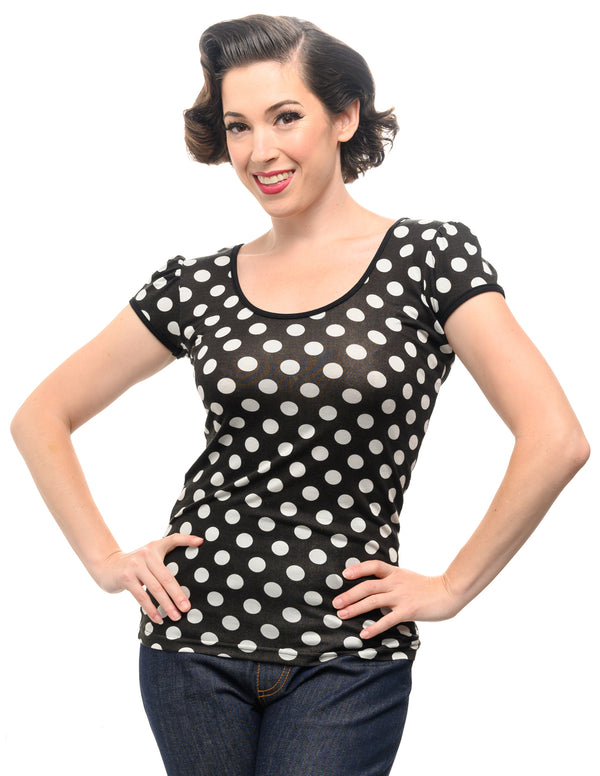 steady clothing Robyn Top in Black/White/Black