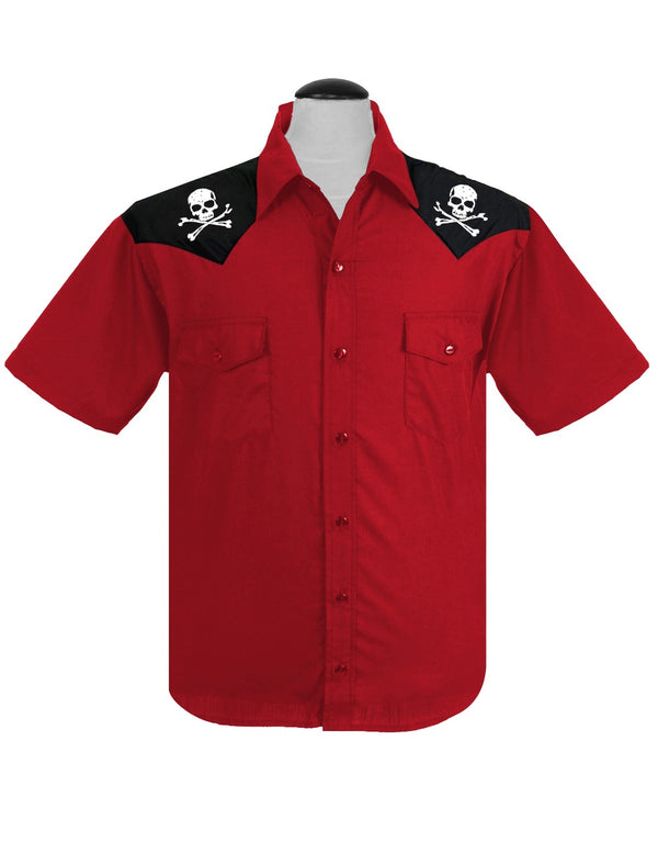 steady clothing Skull & Bones Western in Red/Black